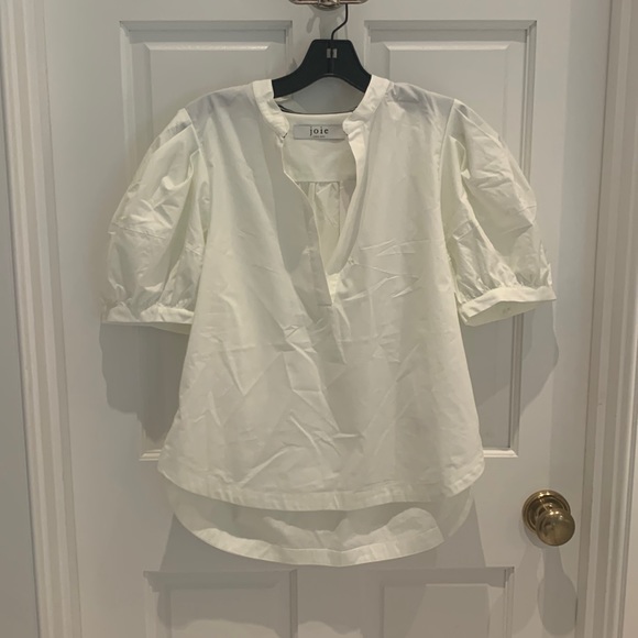Joie ivory puff sleeve blouse - Picture 1 of 6